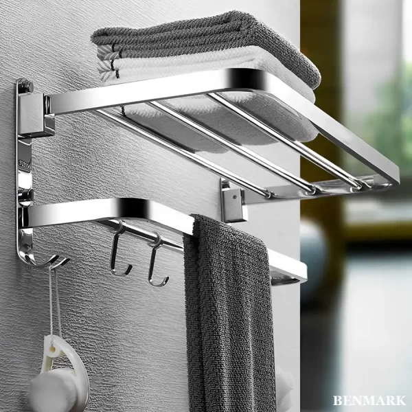 Dual Foldable 304-Grade Towel Rack