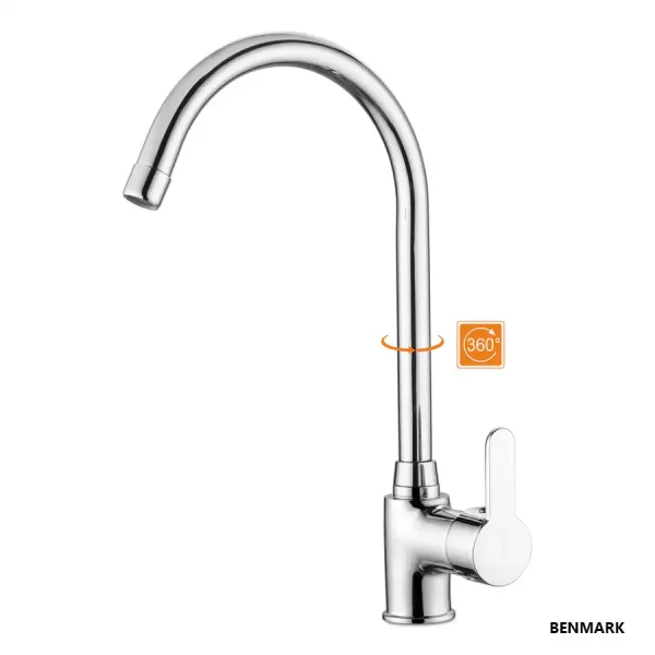 Single Lever Deck-Mount Kitchen Sink Mixer Tap