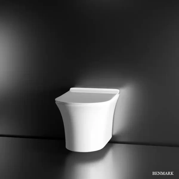 Tera Wall-Hung Rimless P-Trap Western Toilet / Commode (White)